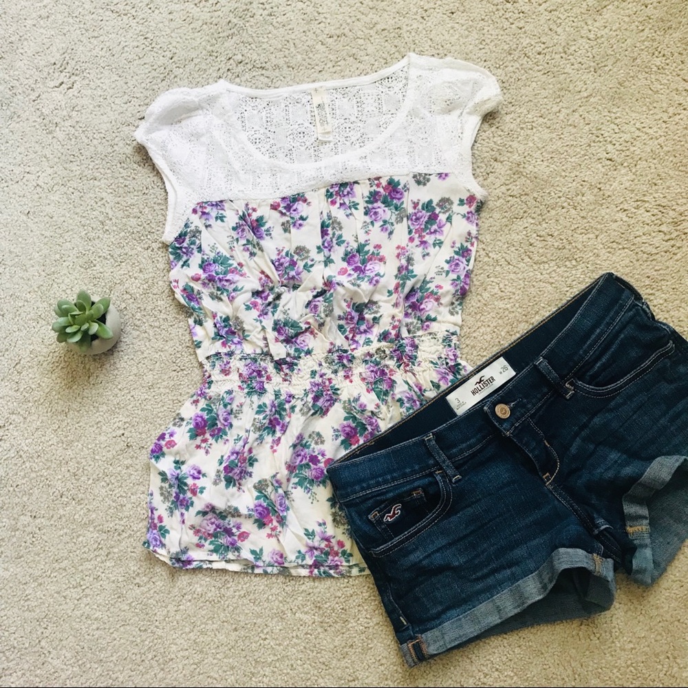 🔥Floral Print Top with Waist Band